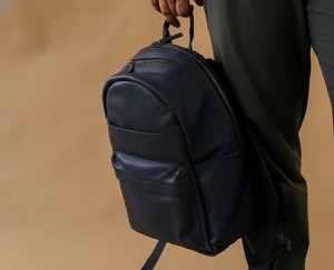 Premium Fashion <b>Navy</b> Blue Genuine Leather Eco-Friendly Lightweight Men's Laptop <b>Backpack</b> Travel Daypack College Business Office - Product Image 4