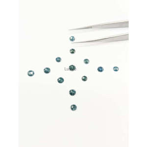 Diamant bleu naturel rond taille rose cabochon, fantaisie poivre et sel, à facettes, en vrac - Product Image 2