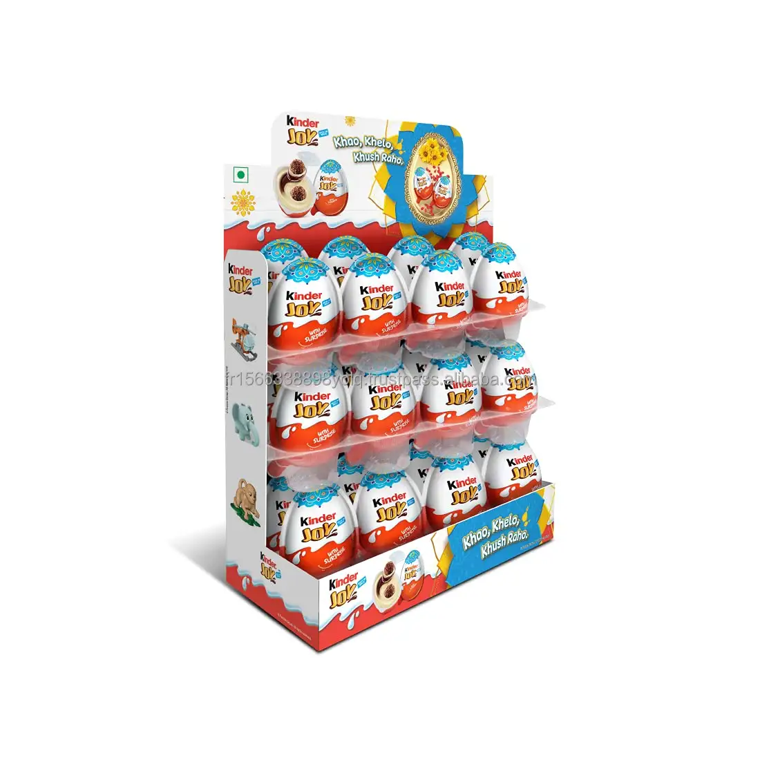 Oeuf de Pâques Kinder Joy, gaufres à la crème et au chocolat avec jouet à ressort à l'intérieur, 0.7 oz-