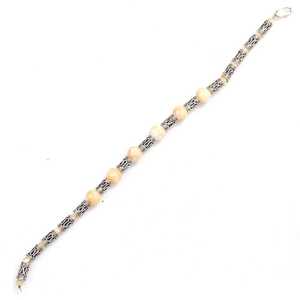 925 Sterling <b>Silver</b> Mother-of-Pearl Fine <b>Bangle</b> <b>Bracelet</b> - Product Image 3