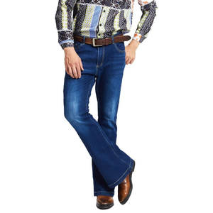 Professionnel fabriqué en usine meilleur fabricant tissu respirant hommes pantalons évasés Logo personnalisé en détresse 100% coton hommes pantalons évasés - Product Image 1