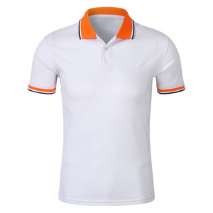 Polos informales transpirables de secado rápido para hombre, venta al por mayor, ropa de trabajo de manga corta, logotipo personalizado, estampado, cuello en contraste, sólido - Product Image 3