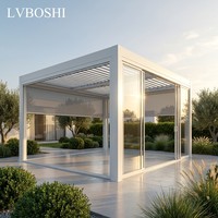 DIY Aluminium Bioklimatische Motorisierte Einziehbare Lamellendach-Pergola mit Pulverbeschichtung Moderne Balkon-Außenpergola