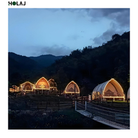 Tente de glamping hôtelière avec terrasse, cabane en toile anti-UV pour la construction de villages de glamping en milieu rural et de resorts écologiques sur les rizières