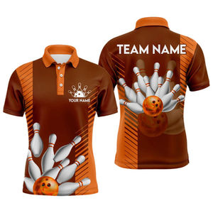 Sublimated Reversible Plus Size Custom <b>Bowling</b> Polo <b>Shirt</b> Quick Dry Waterproof Custom Brand OEM Logo 100% Polyester Wholesale - Product Image 1