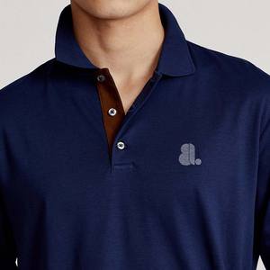 Camiseta de Alta Calidad para Hombre, Informal, Transpirable, de Fibra de Bambú, con Dos Botones, Tejido Jersey Estampado Personalizado - Product Image 3