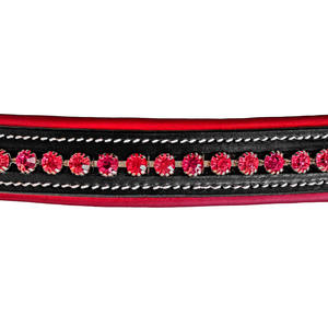 Diadema de Cristal Rosa de Lujo para Caballos de 6 mm, Diseño Elegante con Cuero Inglés, Accesorios para Caballos. - Product Image 2