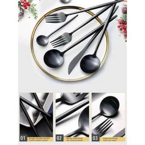 Juego de cubiertos clásicos de acero inoxidable, vajilla atemporal para comidas diarias y ocasiones especiales - Product Image 4