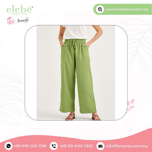 Meilleur pantalon en lin unisexe pour le printemps, pantalon de survêtement ample à jambes larges et taille XL pour dames, logo élastique, décontracté, été, acheteurs en gros - Product Image 6