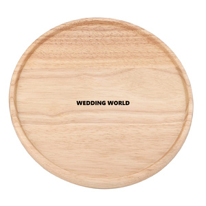Nueva Mesa recubierta de Color marrón decorar placa de madera forma redonda diseñador de lujo utensilios de cocina hechos a mano placa de madera al por mayor - Product Image 4