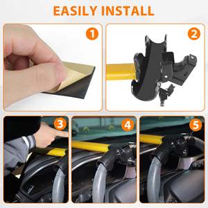 Vypart 1pc Anti-Theft <b>Car</b> Security Universal Steel Rotary <b>Steering</b> Wheel <b>Lock</b> Vehicle Safety Device - Product Image 6