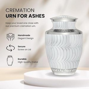 Urna para Cenizas, Color Blanco Perla, Urnas Funerarias para Adultos, Urnas Decorativas para Hombre o Mujer - Product Image 3