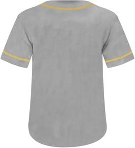 Camiseta de béisbol para hombre con cuello redondo de malla de poliéster 100% de gran tamaño, camiseta de béisbol de manga corta sólida con botones - Product Image 2