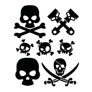 7 pegatinas con diseño de calaveras preespaciadas - Product Image 1