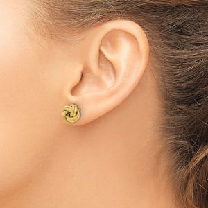 Leslie's 10K Polished Rose Gold Plated Love Knot Stud <b>Earrings</b> Trendy Heart Shaped Diamond Zircon <b>Post</b> <b>Earrings</b> for Engagement - Product Image 3