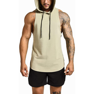 2025 OEM Design Men Sleeveless Pullover <b>Hoodies</b> 100% Cotton Hoodie Workout Sleeveless Gym <b>Hoodies</b> for Men - Product Image 6