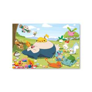 Póster de pared de Pokémon de estilo moderno con diseño de picnic y marco negro - Product Image 3