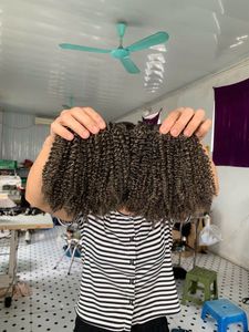 Extensions de cheveux humains Remy, tissage de cheveux naturels afro crépus bouclés texturés pour usage en salon - Product Image 4