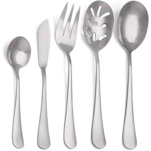 Ensemble en acier inoxydable de 6 couverts fourchette plaqué or idéal pour les ustensiles de cuisine cadeaux de table usage domestique couverts à long manche - Product Image 5