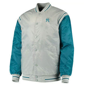 Unique Design Contrast Color Satin Letterman Winter Jacket High Quality Satin Letterman Jacket - Product Image 2