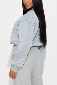 Sudadera Corta Personalizada para Mujer, Talla Grande, 100% Algodón, Felpa, Estampada, con Logotipo Frontal, Suave y Lisa, Otoño, Fabricante - Product Image 3