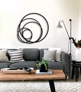Arte de pared circular para decoración de pared o pasillo de acento de sala de estar a precio mayorista Arte de pared Premium con diseño de regla de oro - Product Image 2