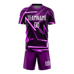 Kit de fútbol de sublimación completa personalizado para hombres y mujeres, camiseta de fútbol cómoda de tela ligera suave, 100% poliéster - Product Image 1