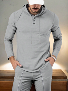 Latest Design Sport <b>Plus</b> <b>Size</b> Casual Solid 2-Piece Men's 100% Cotton Fleece Tracksuit Sets High Quality Custom Print Logo - Product Image 3