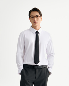 Camisa de cuello vuelto de punto liso informal de otoño para hombre con manga larga tela de bambú transpirable de Routine Vietnam - Product Image 1