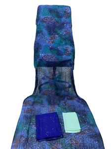 Vestido Dirac de 3 Piezas para Mujer, Estilo Kanga, de Algodón y Elastano Ecológico de Lujo, Mangas Largas, Encaje, Cinta, Estampado Floral, Holgado - Product Image 5