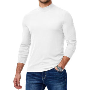 Custom Men <b>Long</b> <b>Sleeve</b> Mock <b>Turtleneck</b> <b>Top</b> Casual Cotton Pullover Layering Shirt OEM ODM Fashion Sweatshirt Style - Product Image 1