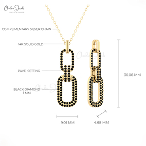 สินค้าล่าสุด1มิลลิเมตรรอบตัดเพชรสีดำโซ่เชื่อมโยงจี้ทำด้วยมือแท้14พันทอง Dainty งานแต่งงานจี้ - Product Image 5