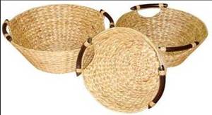 ถาดรองน้ำผักตบชวาสานด้วยมือด้ามจับสบายสำหรับห้องนอนห้องนั่งเล่นห้องน้ำ - Product Image 2