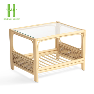 Mesa de Centro Moderna de Ratán, Artesanía Imprescindible, Decorativa, Hecha a Mano, Ecológica, Duradera, Novedades, Mueble de Diseño Único - Product Image 1