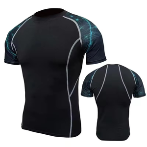 Chemises de protection contre les éruptions cutanées pour hommes, personnalisables, confortables, respirantes, écologiques, à manches courtes, 100% polyester, pour la pratique du MMA en salle de sport - Product Image 5