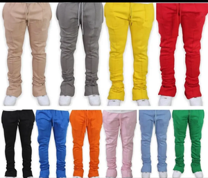 Pantalon Cargo imprimé de logo avec poche zippée pantalon épais 100% coton pantalon de survêtement en éponge française pantalon de survêtement évasé empilé pour hommes - Product Image 4