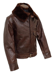 Chaqueta Bomber de Cuero Genuino para Hombre con Cuello de Piel, Cortavientos, Estilo Motero, Corte Regular, Cierre con Cinturón - Product Image 5