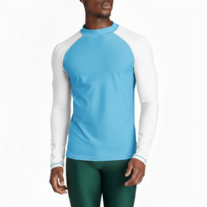 เสื้อกันผื่นตามสั่งมีแขนสีตัดกันและตะเข็บแบบเรียบที่สร้างขึ้นสำหรับการฝึกการต่อสู้แบบ BJJ MMA และการออกกำลังกายที่มีความเข้มข้นสูง - Product Image 5