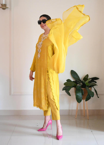 Costumes pour femmes Robe pour femmes pakistanaise Tissu en mousseline de soie Tissu de pelouse Costumes de pelouse pakistanais Achats en ligne - Product Image 3