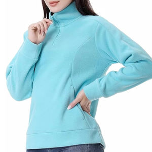 Wholesale Price Casual Wear Long Sleeve <b>Women</b> <b>Quarter</b> <b>Zip</b> Pullover Best Selling Low MOQ Sweatshirt with Pockets - Product Image 5