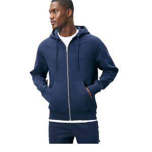 Men Custom Full Zip Casual Sportswear Hoodie Long Sleeve Slim Fit Lightweight Plain Solid Color Sweatshirt Pocket Full Hoodie - Product Image 1