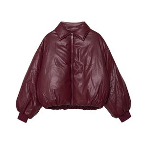 Veste courte d'hiver pour femme, style streetwear, respirante, en cuir noir, matelassée, imperméable, veste pour homme 2026 - Product Image 2