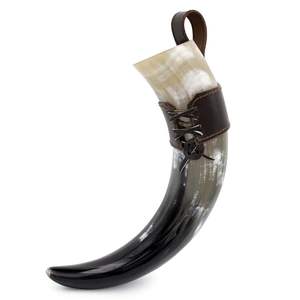 Cuerno para Beber de Buey Vikingo, Artesanía Personalizada de Alta Calidad, Soporte de Cuero, Pulido, Ecológico, Natural, Duradero, Moderno, de la India - Product Image 4