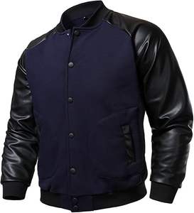 Nueva chaqueta universitaria de cuero transpirable de alta calidad con mangas de cuero impermeable Letterman chaquetas de invierno de gran tamaño - Product Image 3