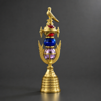 Nouveau Trophée d'Excellence en Plastique Doré 2026, 40,5 cm, 38 cm, 37 cm, avec Logo Personnalisé, Sphère Bleue et Rose, Récompense de Championnat Sportif, Base Dorée