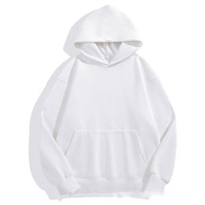 OEM personalizado Logo diseño Otoño Invierno nueva suelta de longitud media 500g piel de cordero Sudadera con capucha Anti-Shrink Hoodie patrón sólido - Product Image 1