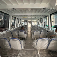 Nouveau bateau de passagers de 60 places, 11,6 m * 4 m, catamaran à double pont en aluminium, bateau ferry à essence
