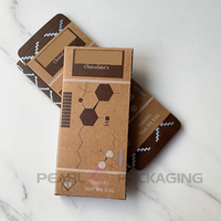 Boîte d'emballage en carton kraft brun pour barre chocolatée avec code QR, moule en plastique PET de qualité alimentaire personnalisé