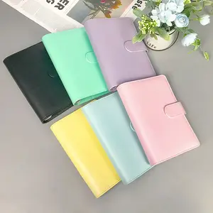 A5 A6 PU Leather Notebook Binder Budget Check In Soft PVC Pocket with Zip Binder Notebook for Budget