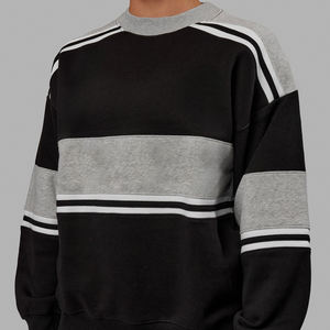 Sudadera con capucha de cuello redondo con logotipo bordado personalizado Unisex, Sudadera de felpa francesa de algodón 100%, jersey de cuello redondo Unisex, diseño en blanco - Product Image 2